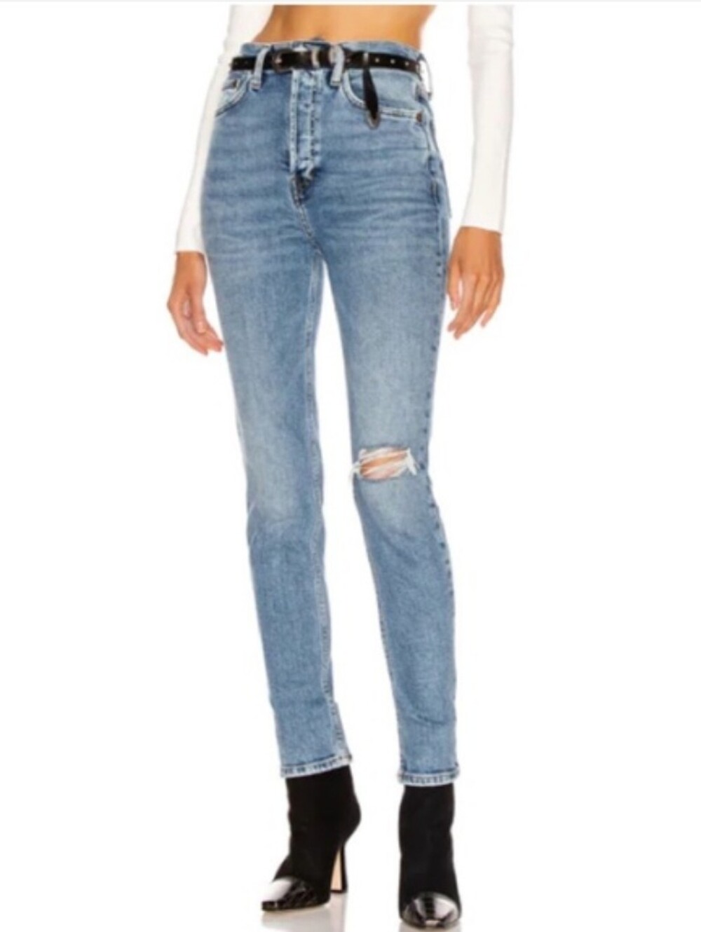 Re/Done Worn Retro Sin Skinny Jeans